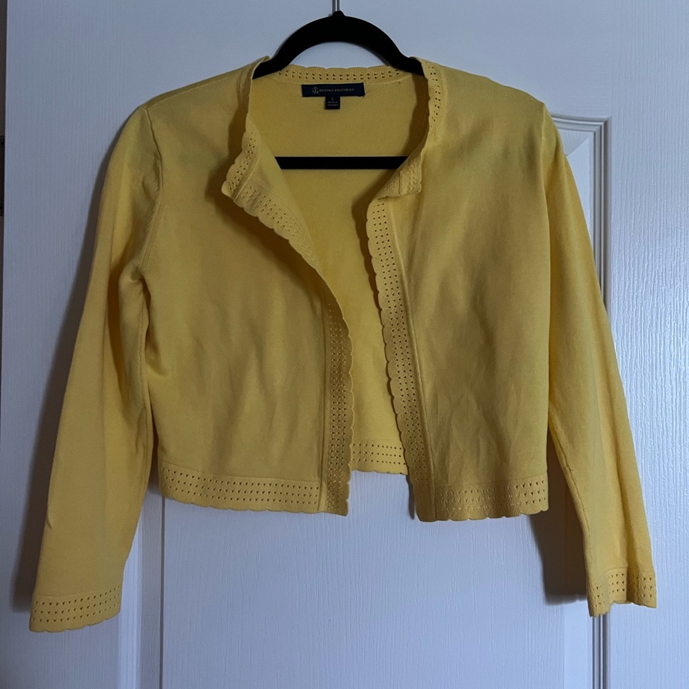 Brooks Brothers Light Yellow Knit Cardigan